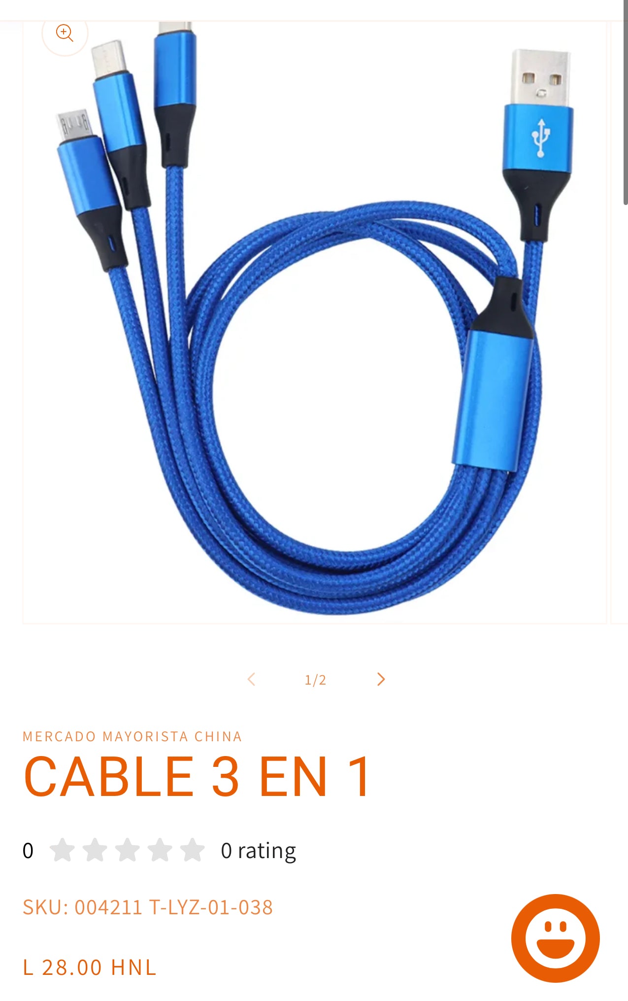 Charger cable for 3 type of entry